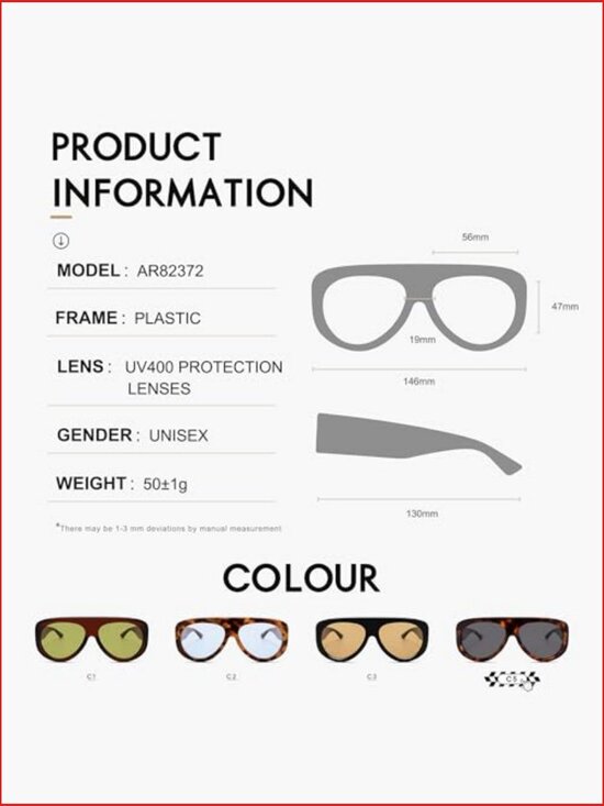 Retro 90s Rectangle Wrap Sunglasses Oversized UV Protection Shades main image 6
